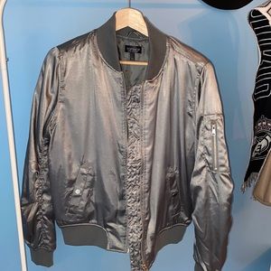 Topshop Metallic Bomber